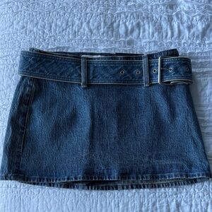 Abercrombie & Fitch Blue Denim Mini Skirt with Belt